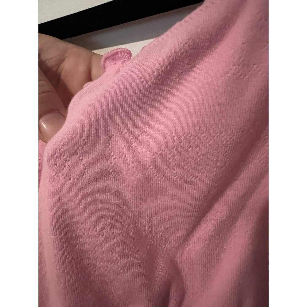 NWT Skims Pointelle Crop Top Bubblegum Pink Logo All Over Print Size 3x - Picture 7 of 7